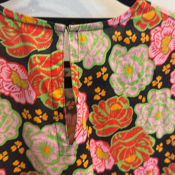 RHODE Ella Floral-Print Cotton Mini Dress size xs missing belt - Picture 8 of 10